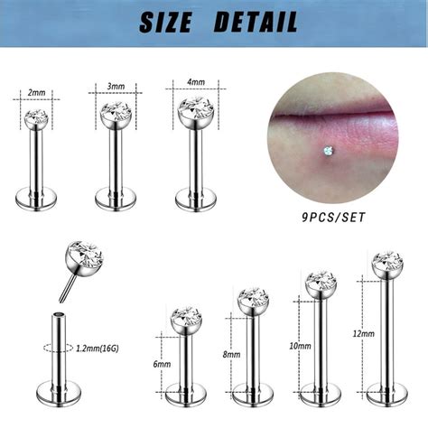 Lip Stud Size Chart