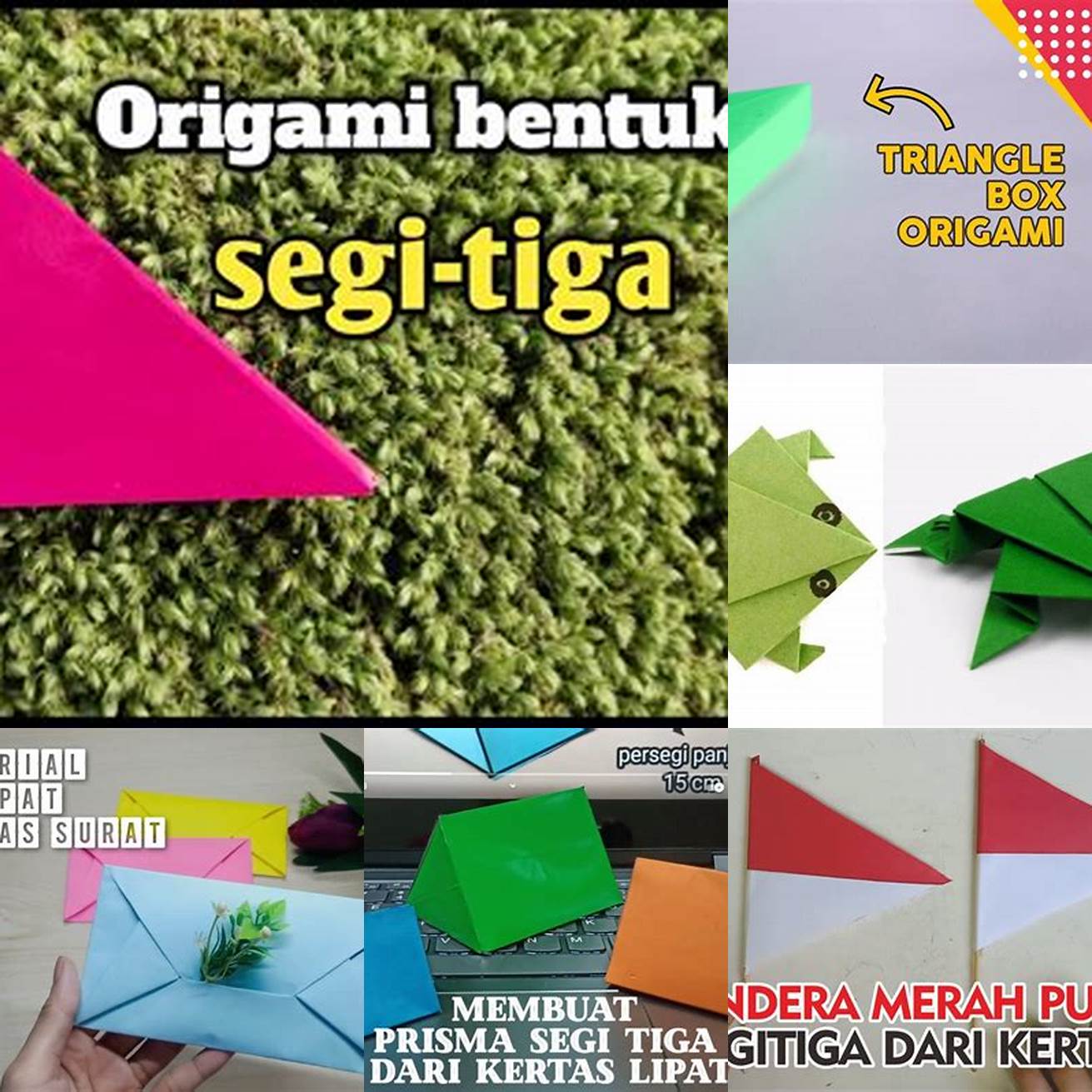 Lipat kertas origami menjadi segitiga