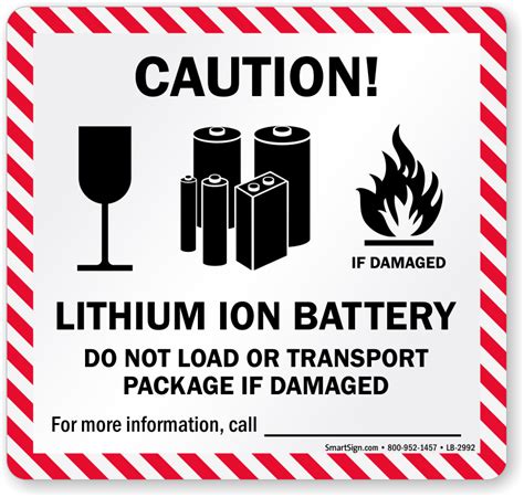 Lithium Ion Battery Label Printable