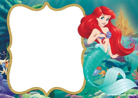 Little Mermaid Template For Invitation