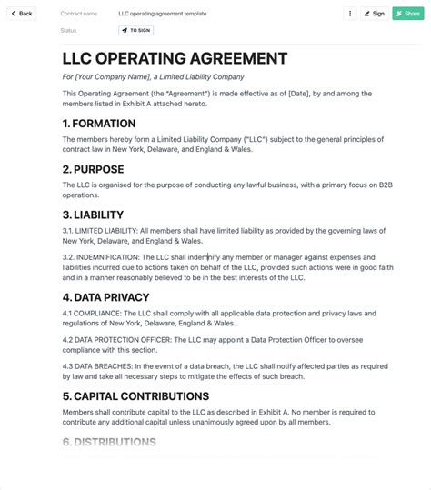 Llc Contract Template