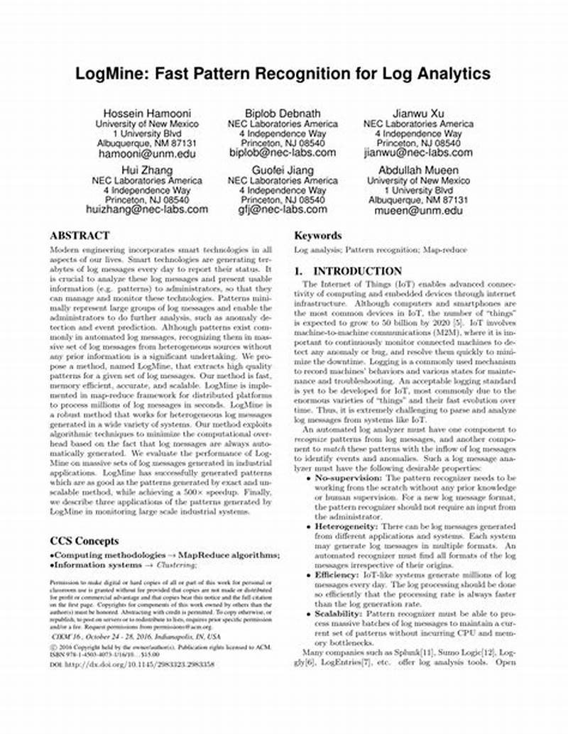 Logmine Fast Pattern Recognition For Log Analytics