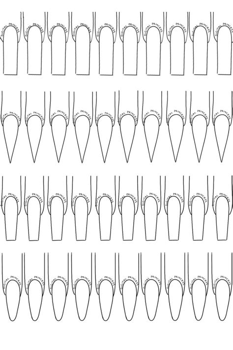 Long Square Nail Template