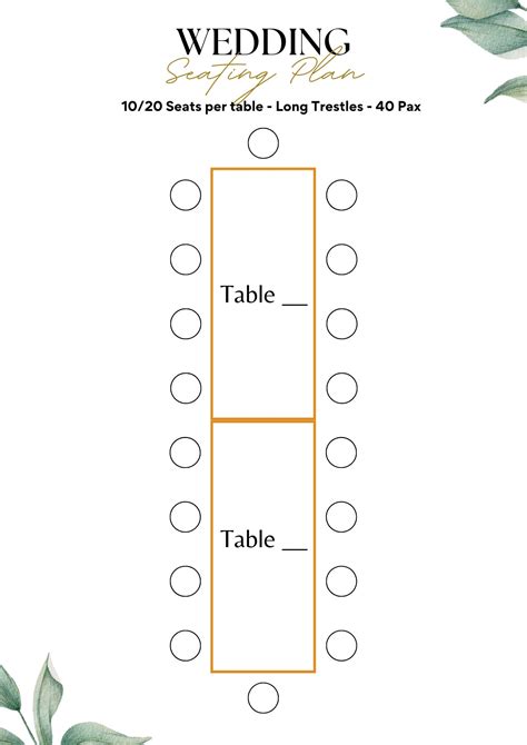 Long Table Seating Plan Template
