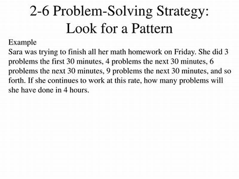 Look For A Pattern Problem Solving Examples