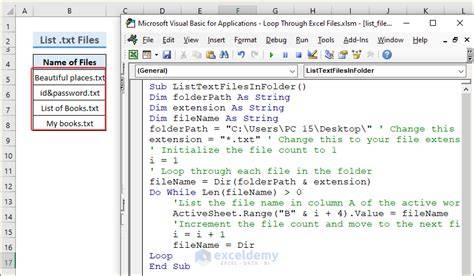 Loop through files in a folder using VBA