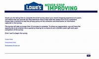 Lowe's Customer Service Survey