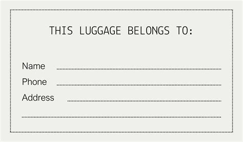 Luggage Bag Tag Template