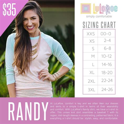 Lularoe Randy Size Chart