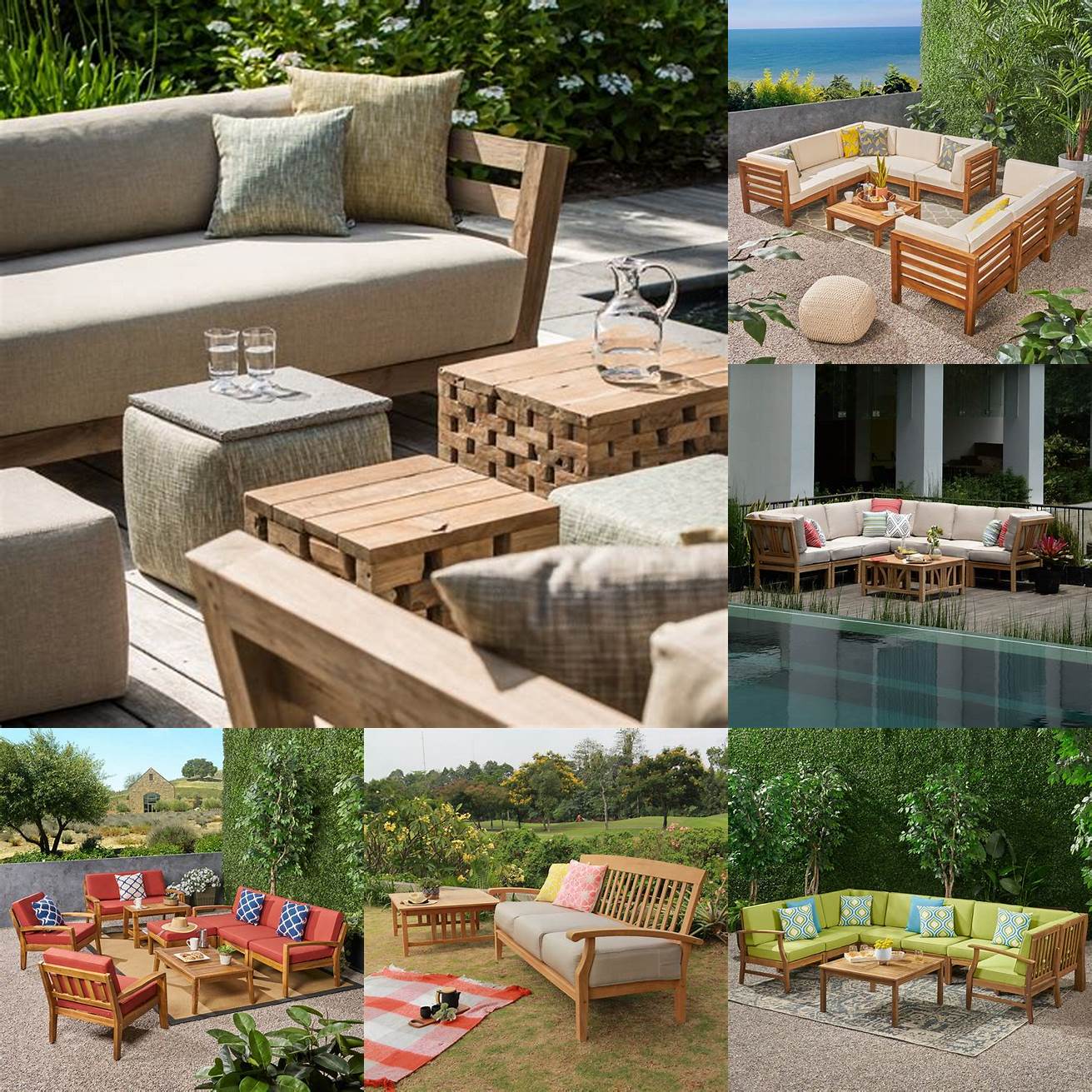 Luxury Teak Outdoor Sofa Set
