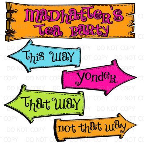 Mad Hatter Tea Party Printable Signs