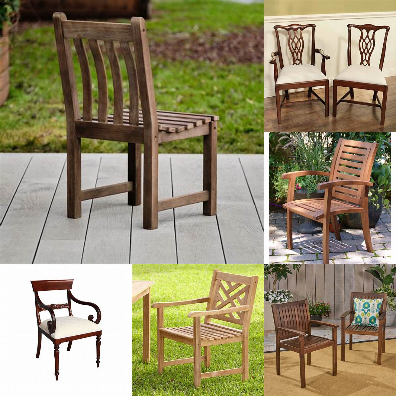 Mahogany Wood Patio Dining Chairs