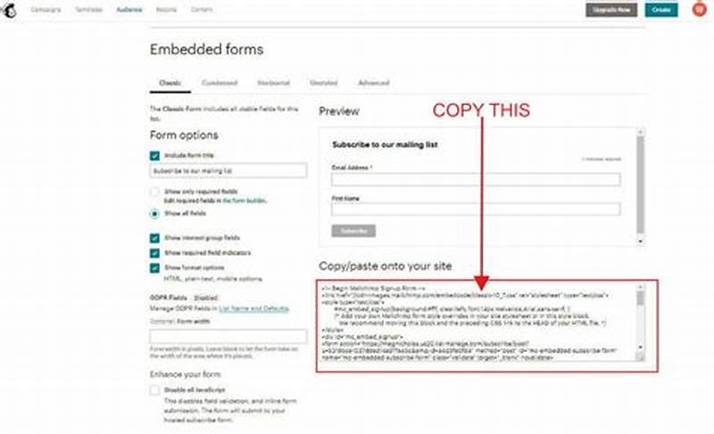 Mailchimp Embedded Form