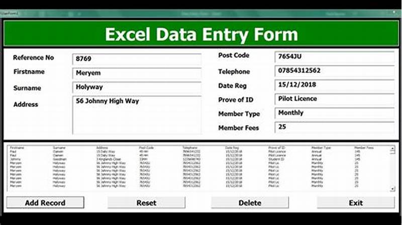 Make Data Entry Form In Excel