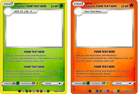 Make Your Own Pokemon Card Template