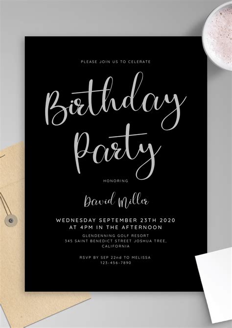 Male Birthday Invitation Templates Free