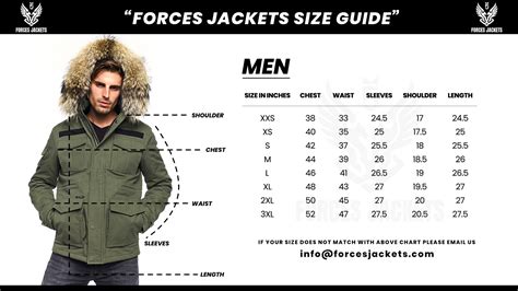 Male Jacket Size Chart