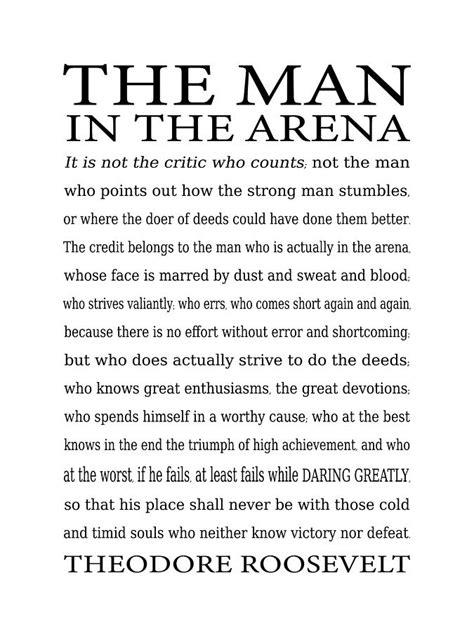 Man In The Arena Printable
