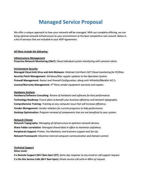 Managed It Services Proposal Template
