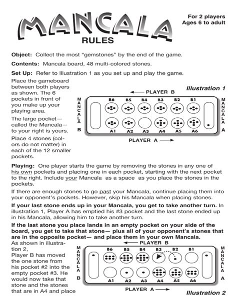Mancala Rules Printable