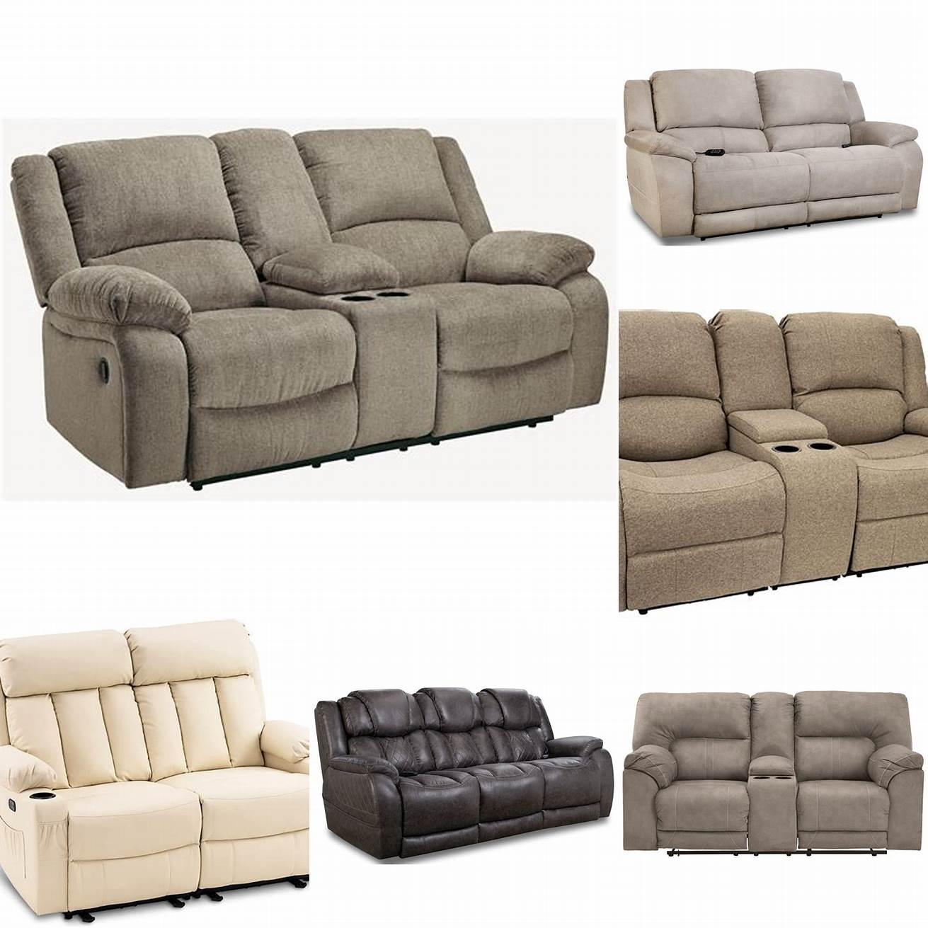 Manually operated double recliner sofa