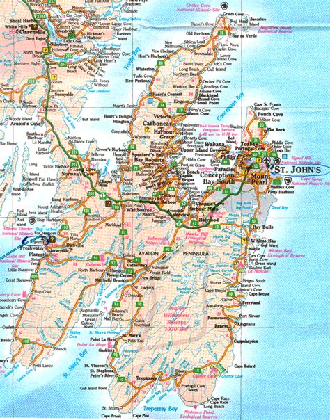 Map Avalon Peninsula