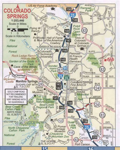 Map Of Colorado Springs With Main Roads Printable