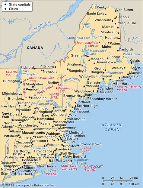 Map Of New England Printable