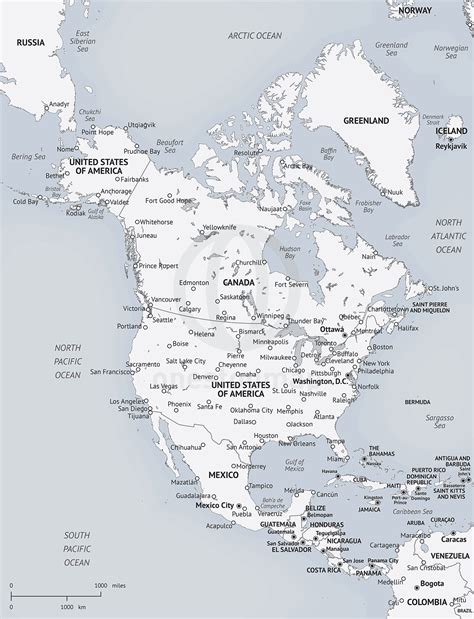 Map Of North America Printable