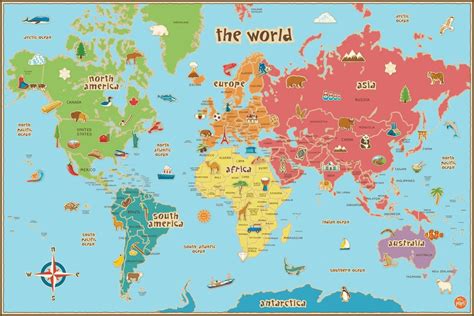 Map Of The World For Kids Free Printable