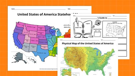Map Of United States Printable Multiple Page Layout