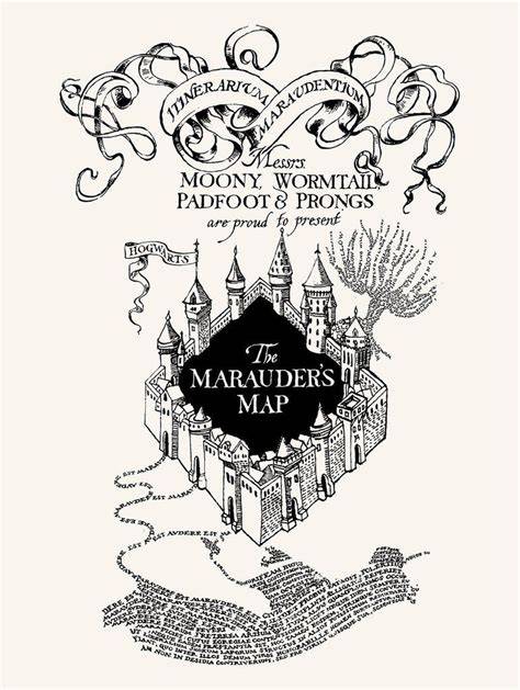 Marauders Map Black And White Printable