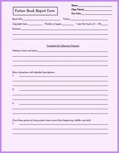 Marine Corps Book Report Template
