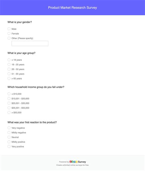 Market Research Survey Template