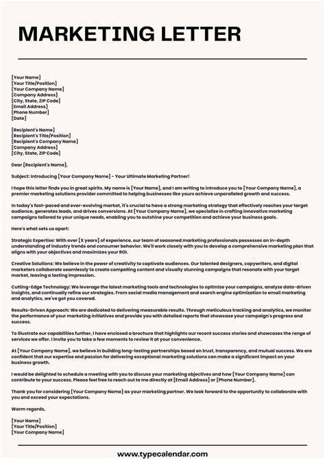 Marketing Letter Template
