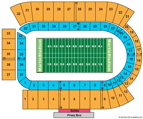 Martin Stadium Pullman Seating Chart