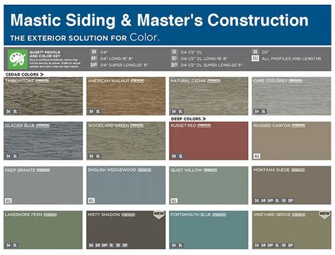 Mastic Siding Colors Chart