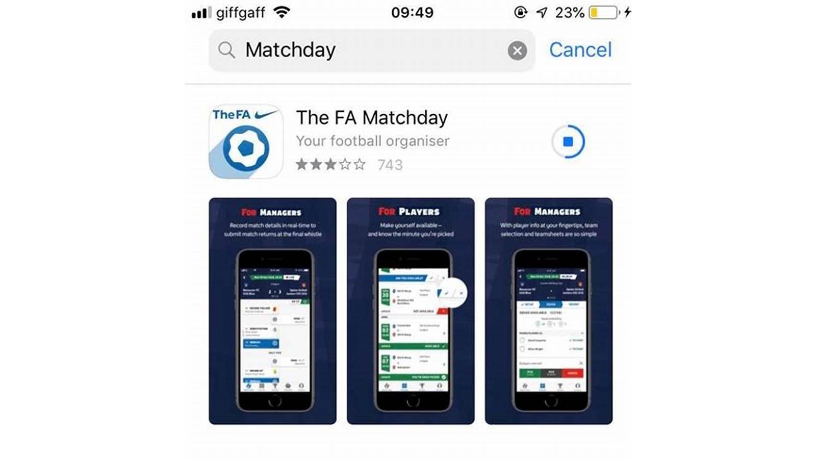 Match Day App Fan Interaction
