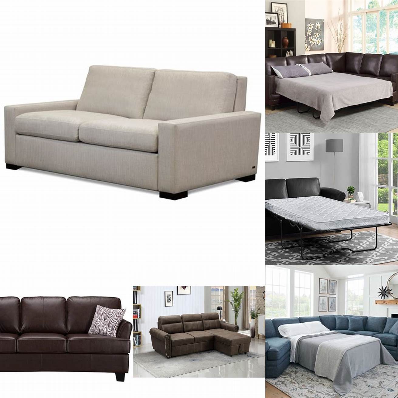 Material Full Sleeper Sofas come in different materials such as leather fabric and microfiber