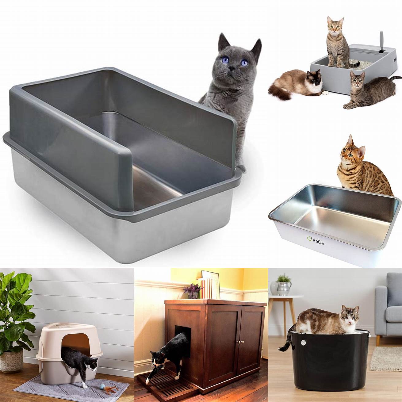 Material Litter boxes come in various materials such as plastic metal and wood