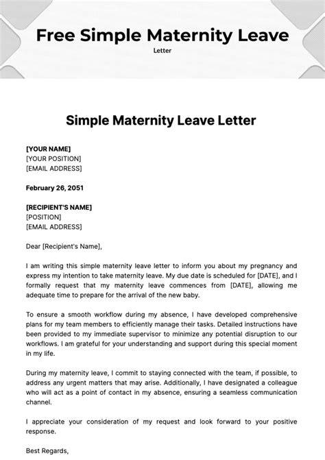 Maternity Leave Letter Template