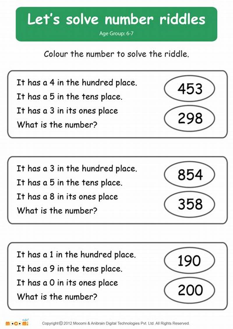 Math Riddles Printable