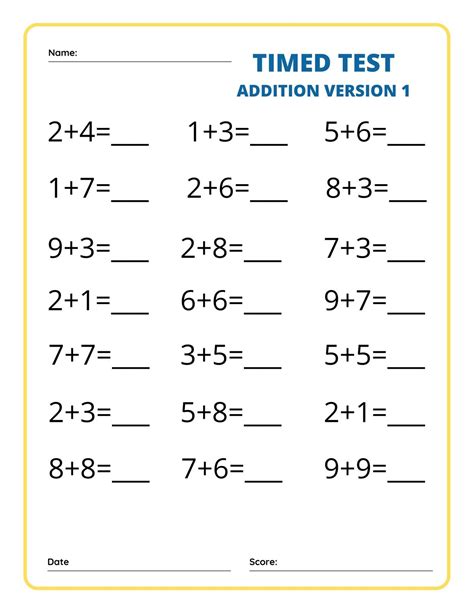 Math Test Printable