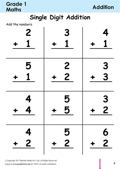 Maths For Grade 1 Printable Addition With Pictures