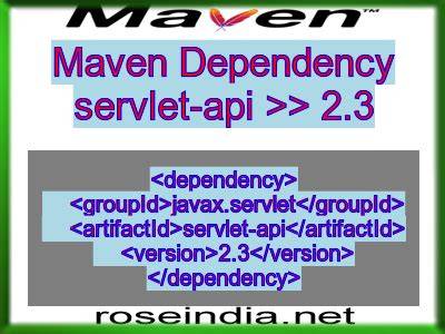 Maven dependency for Servlet 30 API