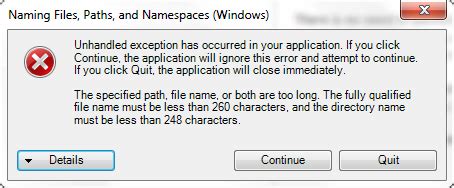 Maximum filename length in NTFS Windows XP and Windows Vista