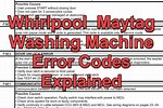 Maytag Front Load Washer Error Codes