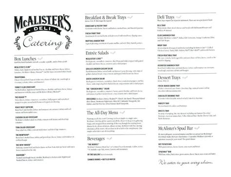 Mcalisters Menu Printable