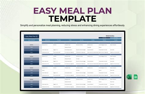Meal Plan Template Free Editable