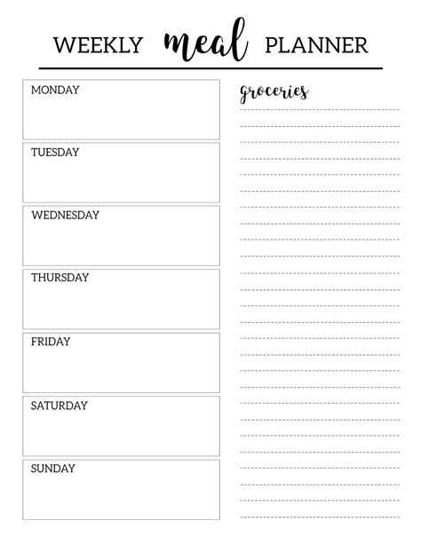 Meal Prep Sheets Template